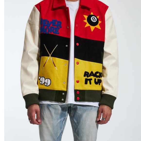 BRAND NEW LIFTED ANCHORS - "HOUSE PARTY" VARSITY JACKET - RED Sz XXXL - Picture 4 of 5